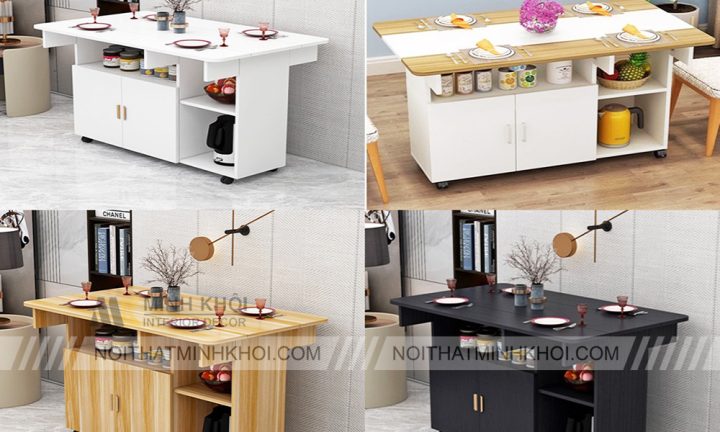 Bàn ăn có ngăn dưới đẹp, thông minh, tiện ích cho gia đình