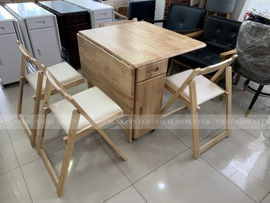 Bàn ăn cơm xếp gọn 2 cánh thông minh, lý tưởng cho căn hộ chung cư nhỏ