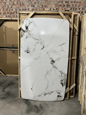 Bàn ăn đá Ceramic trắng sang trọng