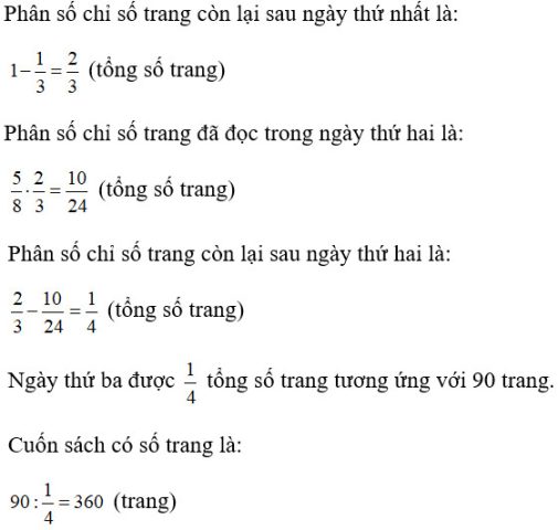 Bạn An đọc một cuốn sách trong 3 ngày