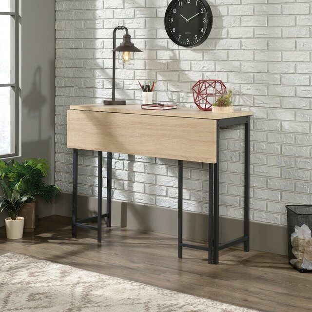 Bàn ăn gấp treo tường với chân sắt chắc chắn và mặt gỗ mở rộng