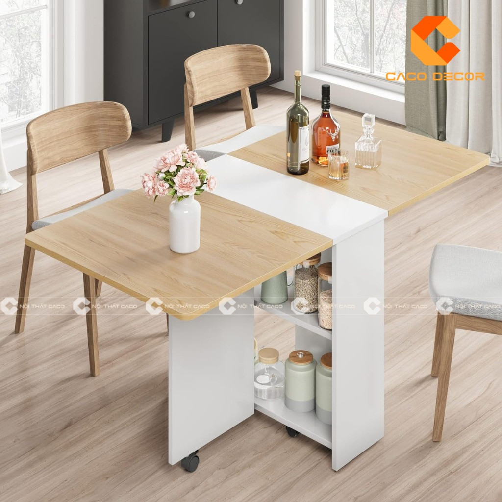 Bàn ăn gỗ công nghiệp hiện đại 2 ghế
