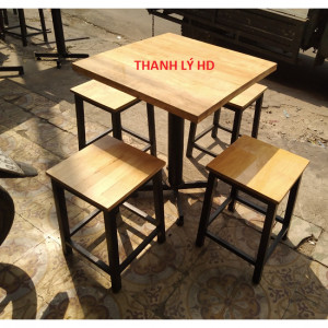 Bàn ăn gỗ kèm ghế thanh lý cho quán ăn cũ giá rẻ TPHCM