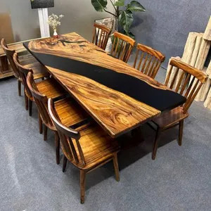 Bàn ăn gỗ me tây Epoxy