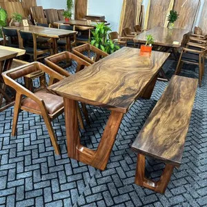 Bàn ăn gỗ me tây ghế băng dài