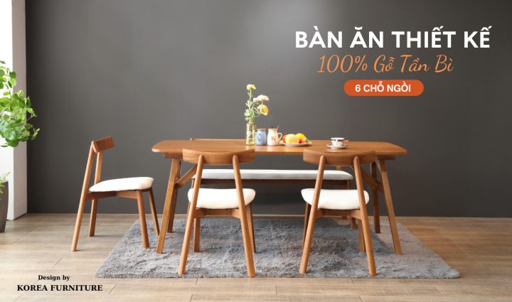 Bàn ăn gỗ tần bì thiết kế hiện đại sang trọng