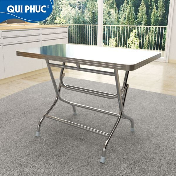 Bàn ăn inox Deli chữ nhật