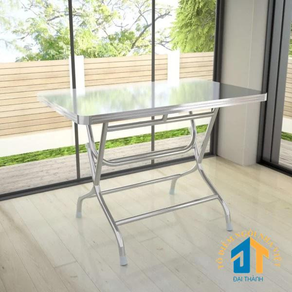 Bàn ăn inox gấp gọn đa năng