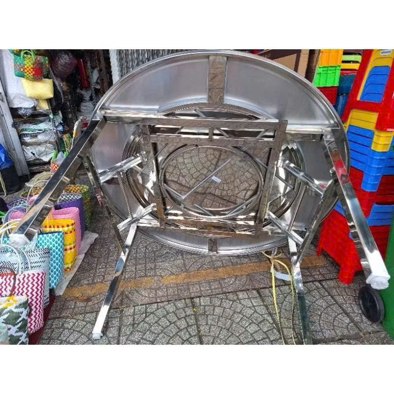 bàn ăn inox tròn xoay đẹp