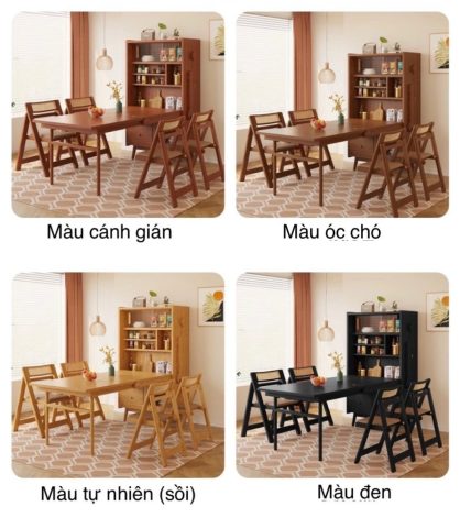 Bàn ăn kết hợp bàn làm việc gấp gọn kiểu Bắc Âu