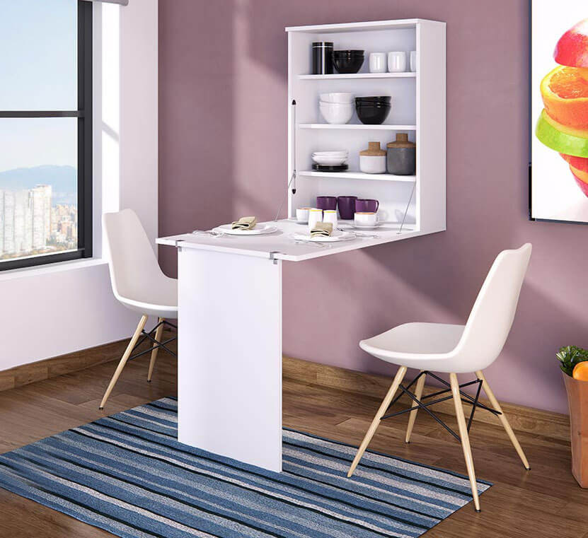 Bàn ăn liền tường thông minh gấp gọn tối ưu diện tích bếp nhỏ