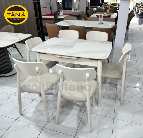 Bàn ăn thông minh gấp gọn cho phòng bếp nhỏ với 6 ghế