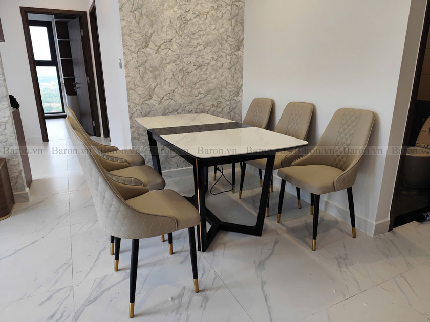 Bàn ăn tích hợp bếp từ sang trọng