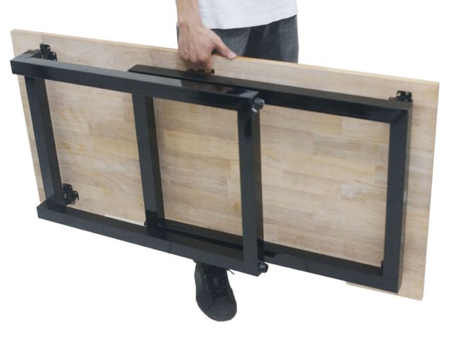 Bàn chân gấp sắt vuông 40mm đơn giản cho không gian làm việc nhỏ