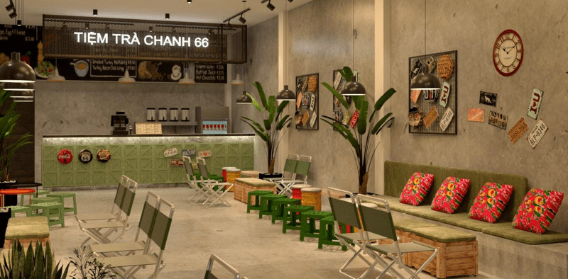 Bàn ghế cafe cóc đơn giản và tiện lợi