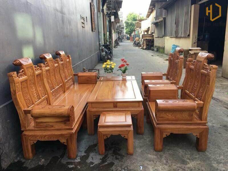 Bàn ghế Cuốn Thư gỗ hương Lào đẹp