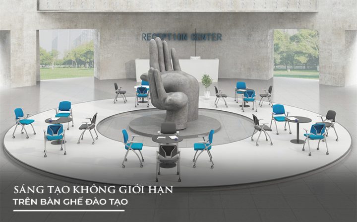 Bàn ghế đào tạo linh hoạt trong không gian hội thảo hiện đại