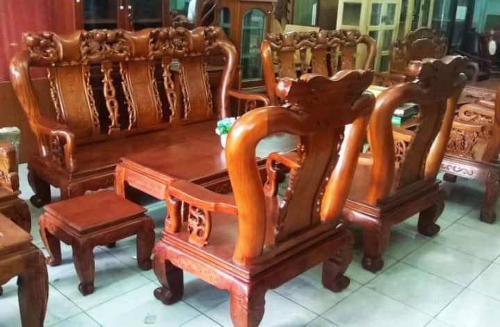 Bàn ghế Đồng Kỵ tay 12 chạm khắc tinh xảo
