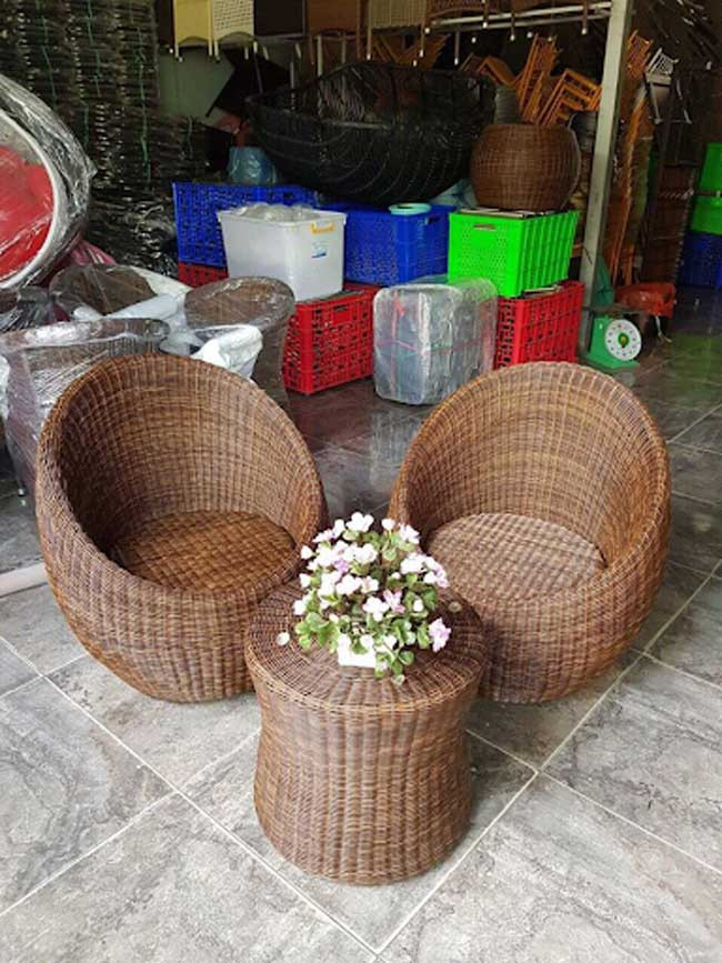 Bàn ghế giả mây thanh lý tại Mây nhựa Thanh Tùng mẫu 2