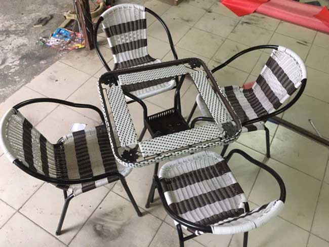 Bàn ghế giả mây thanh lý tại nội thất Quang Phát - Mẫu 1