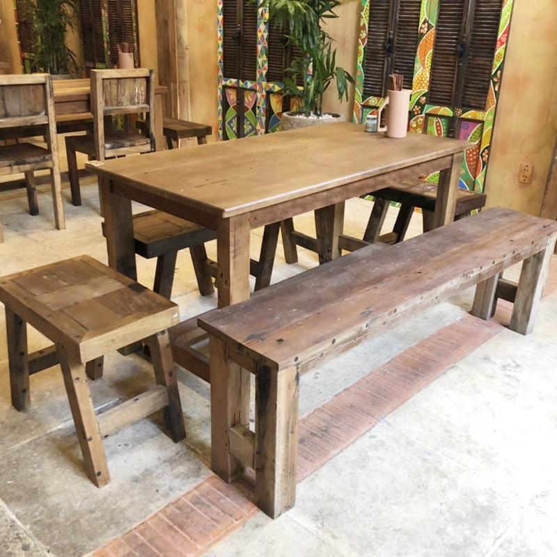 Bàn ghế gỗ cafe mini có chân xếp gọn