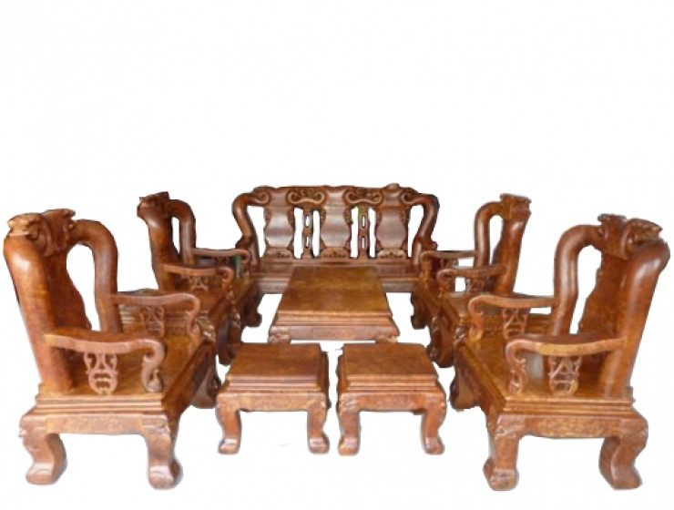 Bàn ghế gỗ cẩm lai với thiết kế tay 12, gồm 10 món tinh tế