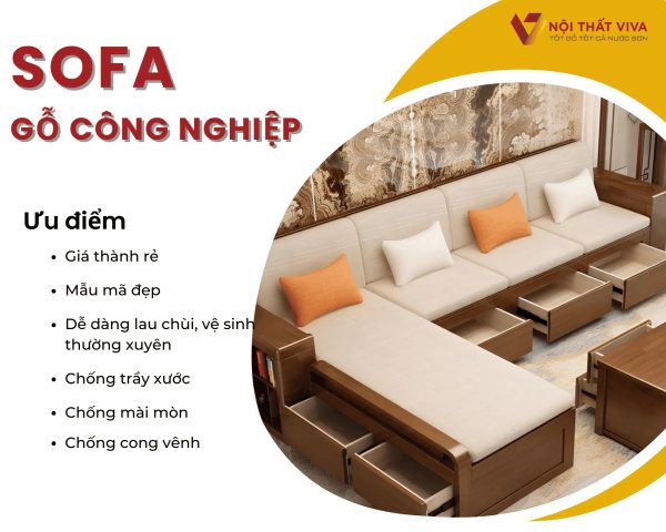 Bàn ghế gỗ công nghiệp phòng khách hiện đại và bền đẹp