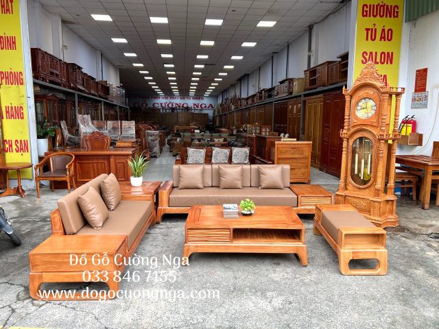Bàn ghế gỗ gõ đỏ hiện đại tối giản