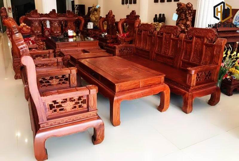 Bàn ghế gỗ hương Lào 6 món