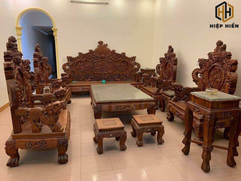 Bàn ghế gỗ hương Lào 9 món