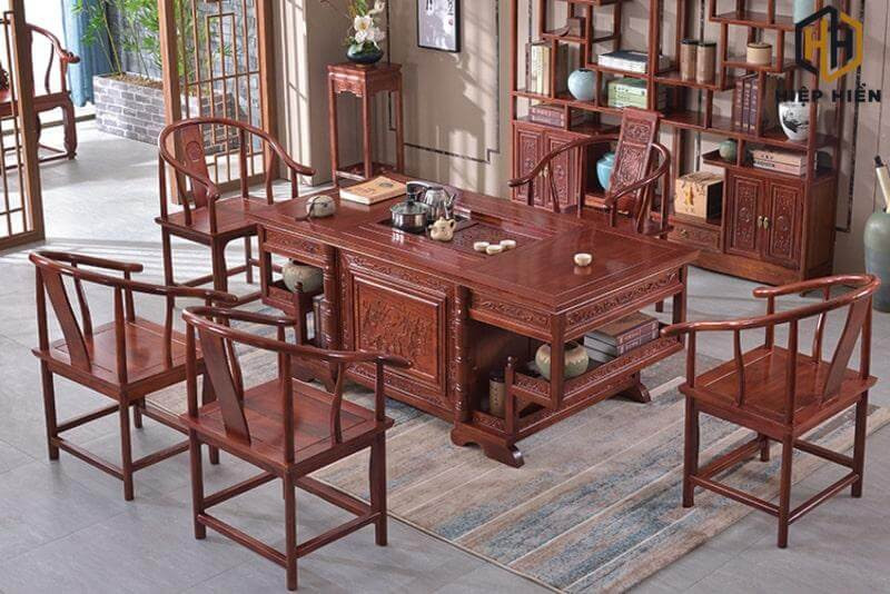 Bàn ghế gỗ hương Lào phong cách Âu Á