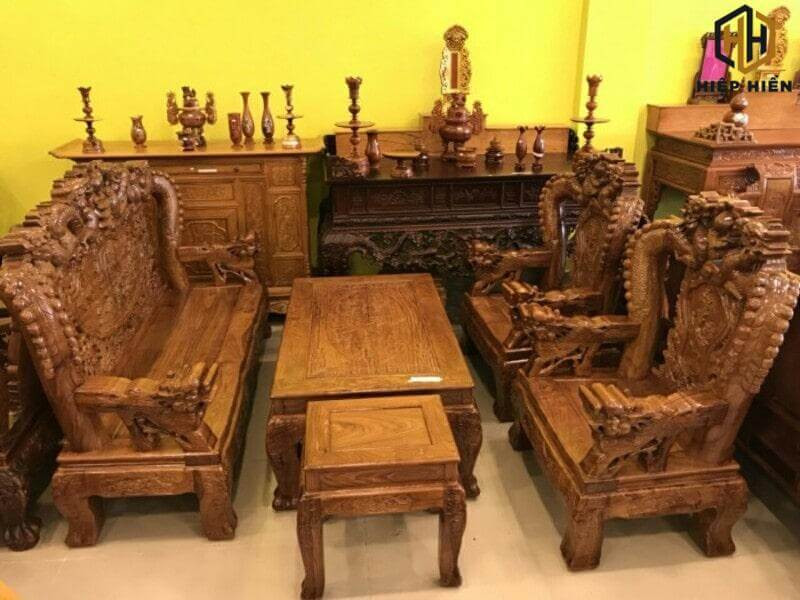 Bàn ghế gỗ hương Lào tay 14