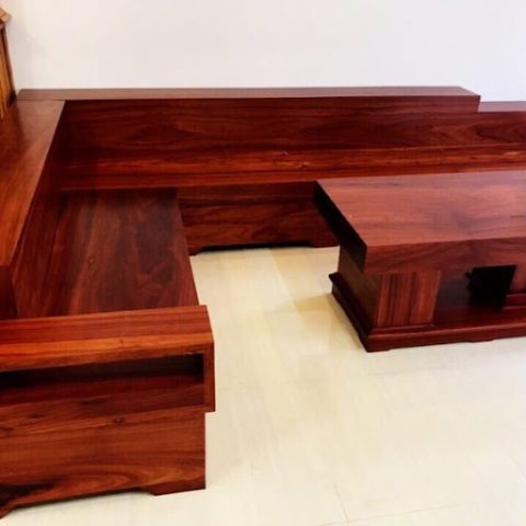 Bàn ghế gỗ sofa nguyên khối từ gỗ Sồi tự nhiên, thiết kế hiện đại, mang vẻ đẹp thẩm mỹ cao cho phòng khách
