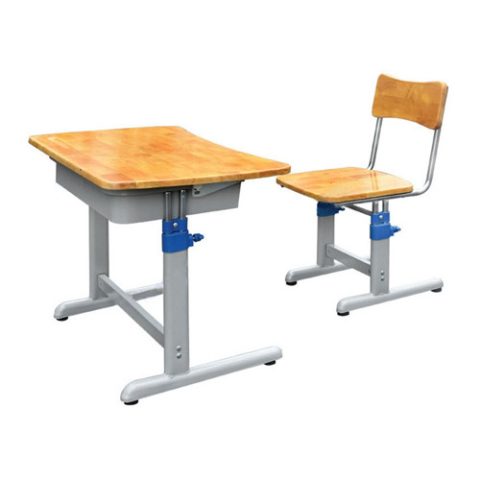 Bàn ghế học sinh khung thép Hòa Phát có thể điều chỉnh độ cao, phù hợp với các cấp học khác nhau