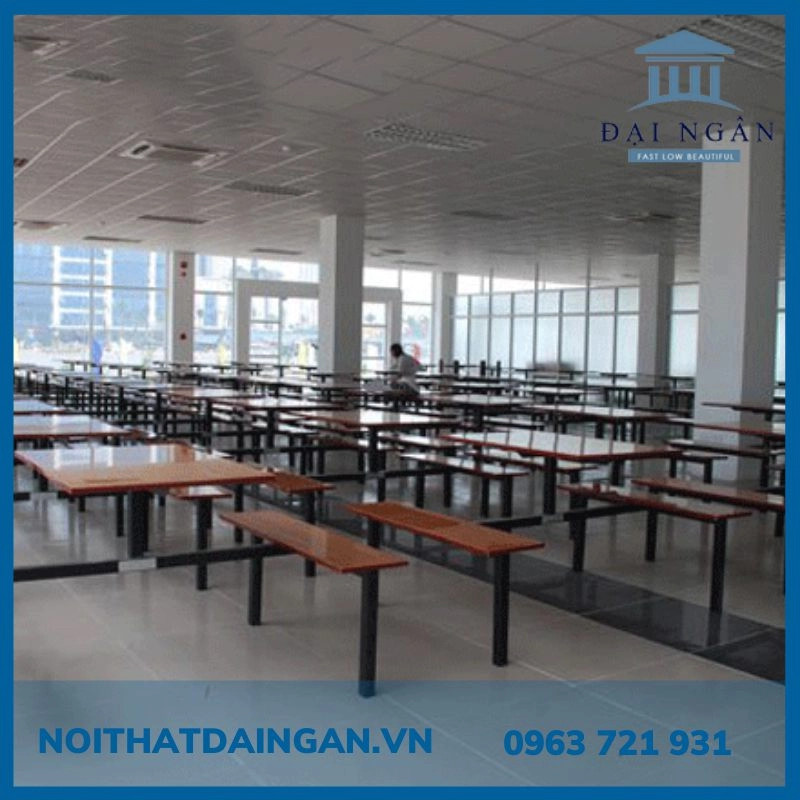 Bàn ghế inox căng tin nhỏ gọn cho 2 người