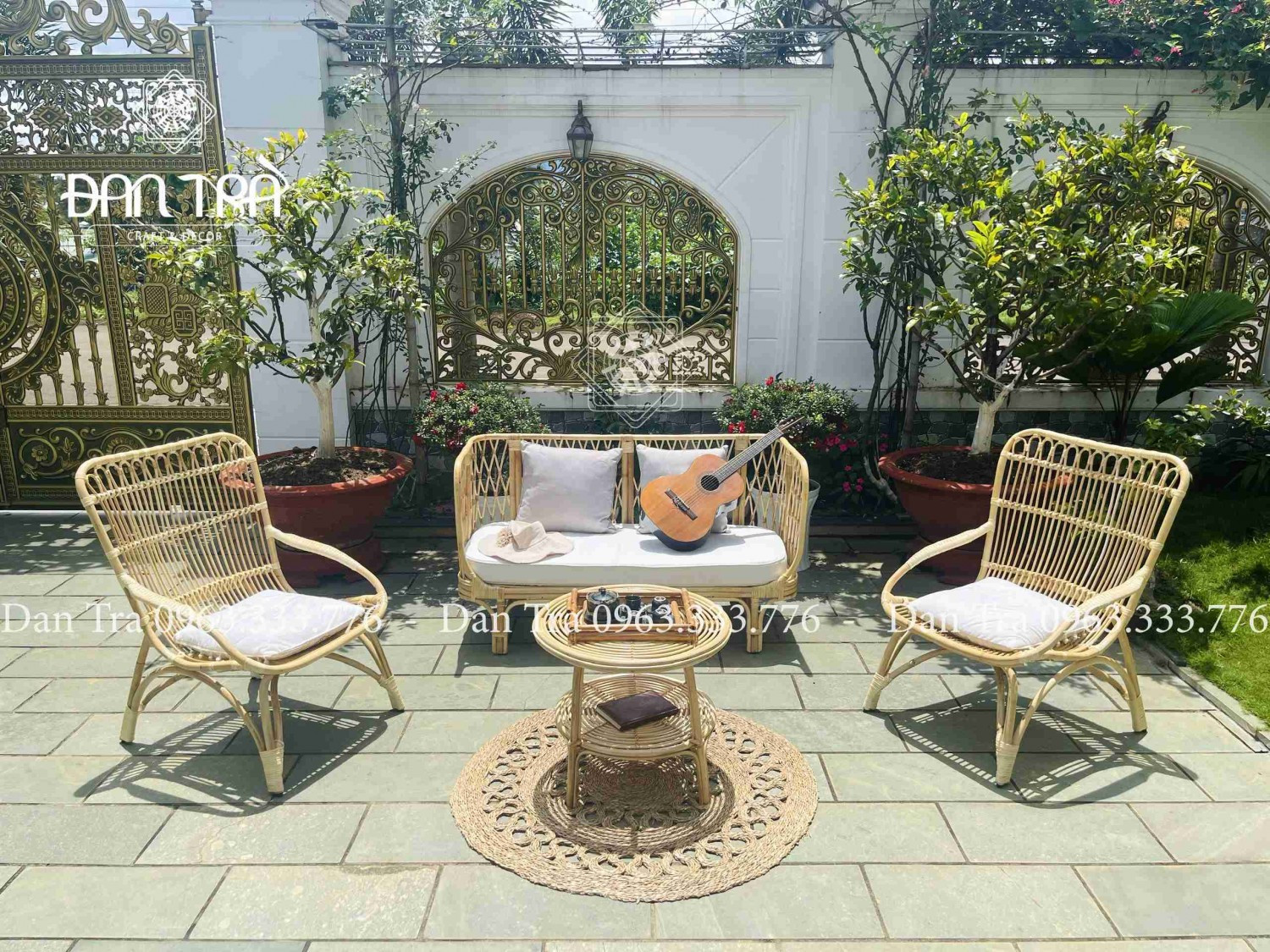 bàn ghế mây phòng khách cao cấp