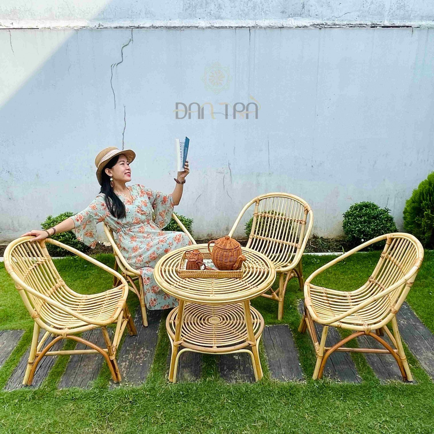 bàn ghế mây 