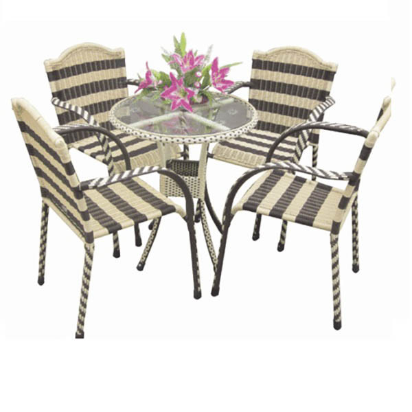 Bàn ghế nhựa giả mây TT03 phong cách quán cafe