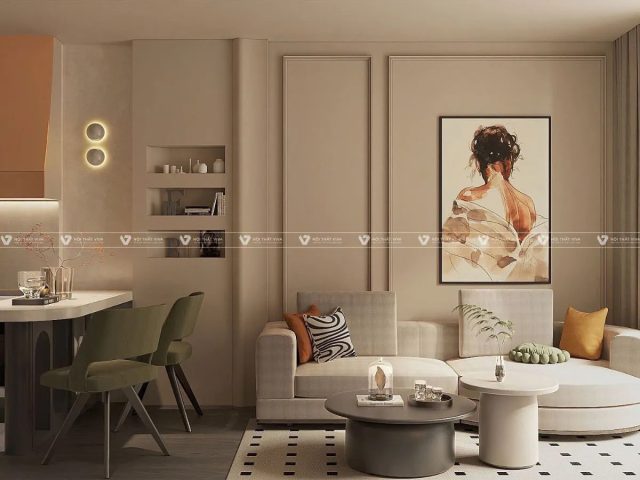 Bàn ghế phòng ngủ nhỏ gọn, thiết kế tinh tế giúp tối ưu không gian và tạo điểm nhấn thẩm mỹ cho căn phòng