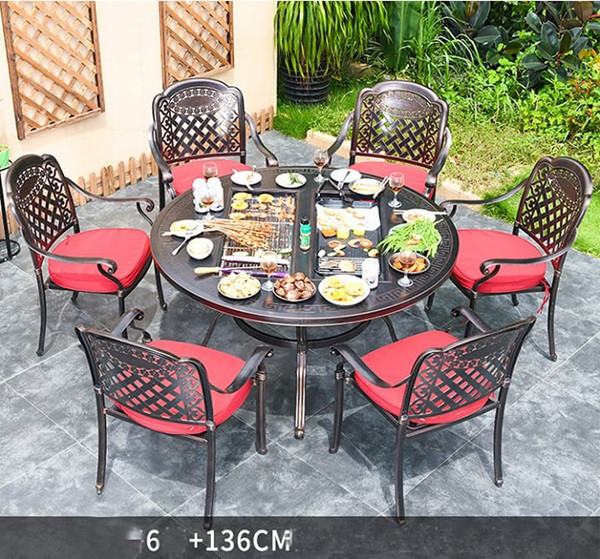 Bàn ghế sân vườn có lò nướng LNT136-2