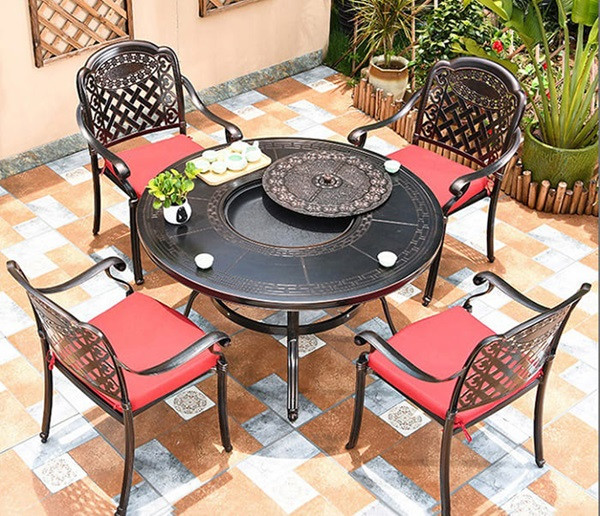 Bàn ghế sân vườn kèm bếp nướng BBQ