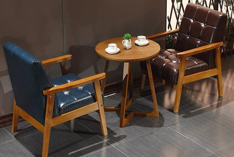 Bàn ghế sofa cafe bọc nệm êm ái