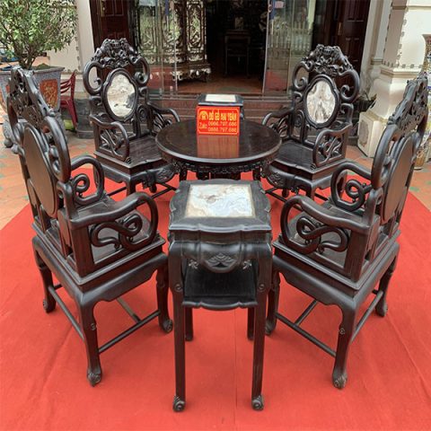 Bàn ghế thái sư gỗ trắc tổng thể