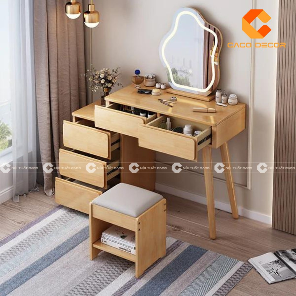 Bàn ghế trang điểm thiết kế nhiều ngăn tiện lợi