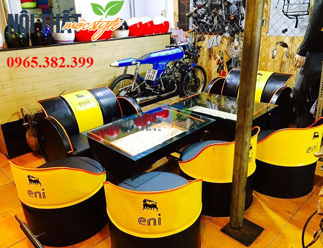 Bàn ghế tự chế đẹp TP02 với màu vàng chanh