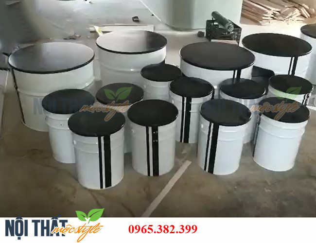 Bàn ghế tự chế đẹp từ thùng phuy TP09