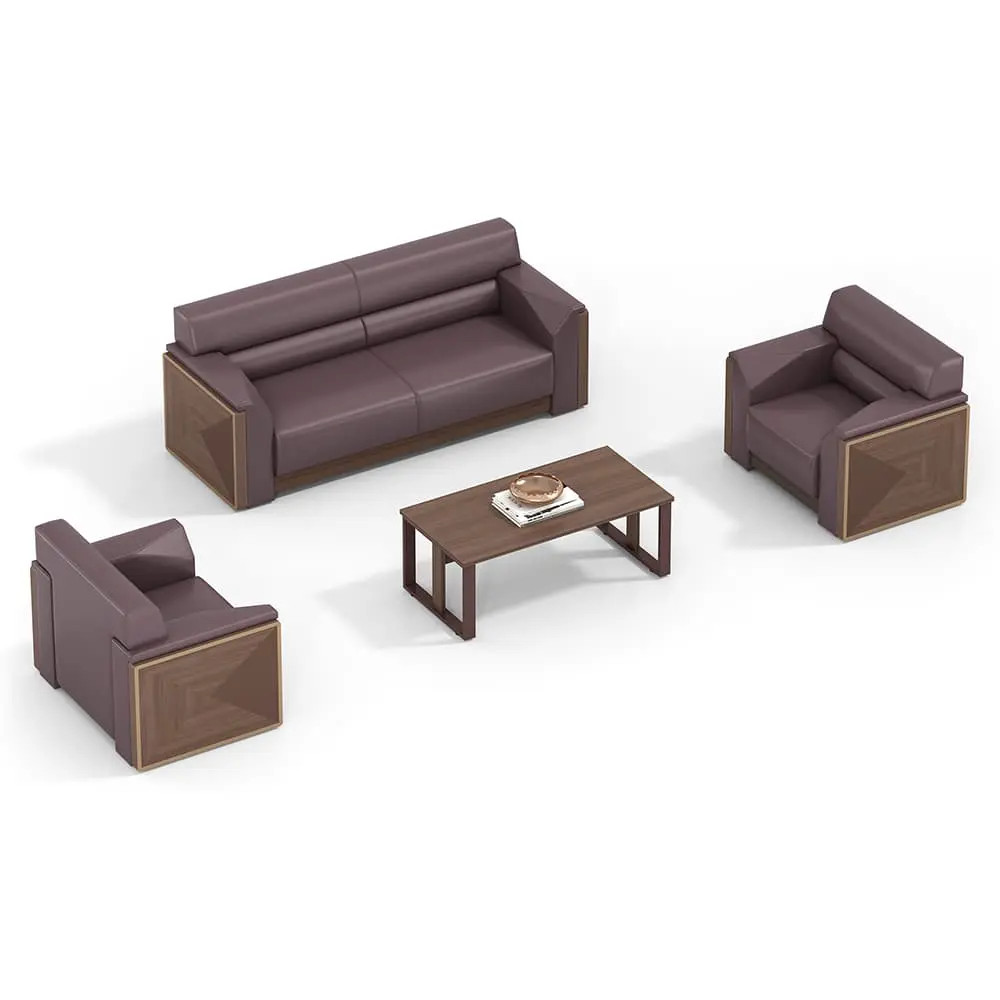 Bàn ghế uống nước phòng làm việc dạng sofa phù hợp không gian trẻ trung
