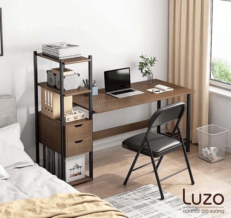 Bàn học bằng sắt STD3 với kệ sách