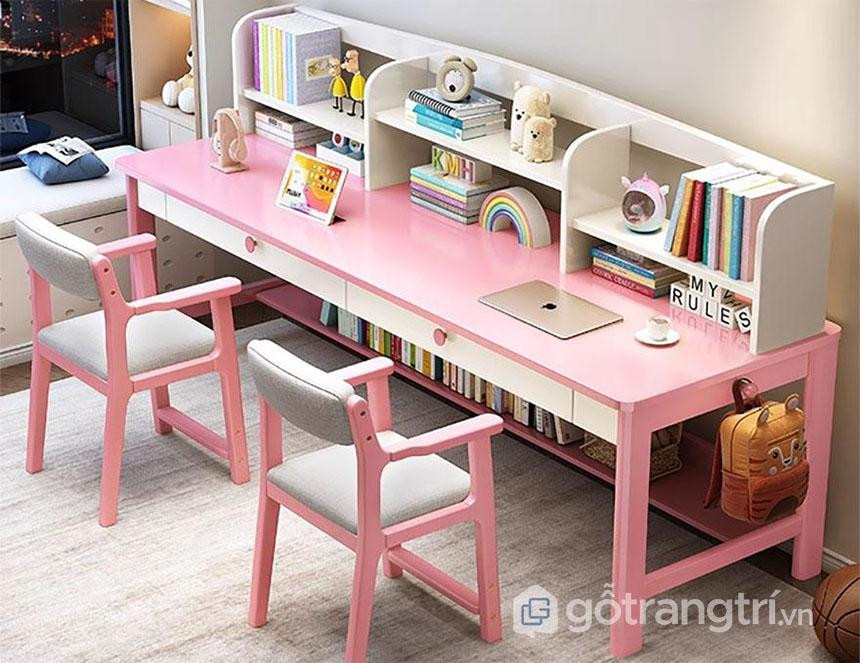 Bàn học đôi màu hồng đáng yêu cho bé gái ở Đà Nẵng