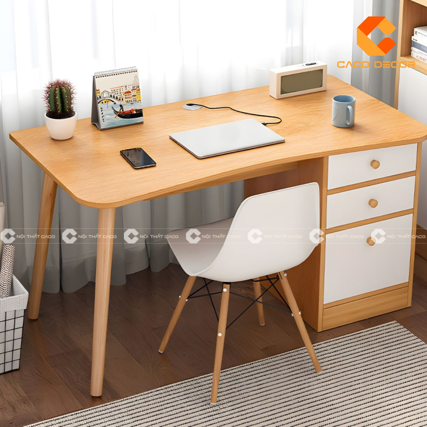 Bàn học sinh cấp 2 tại nhà với chiều cao phù hợp